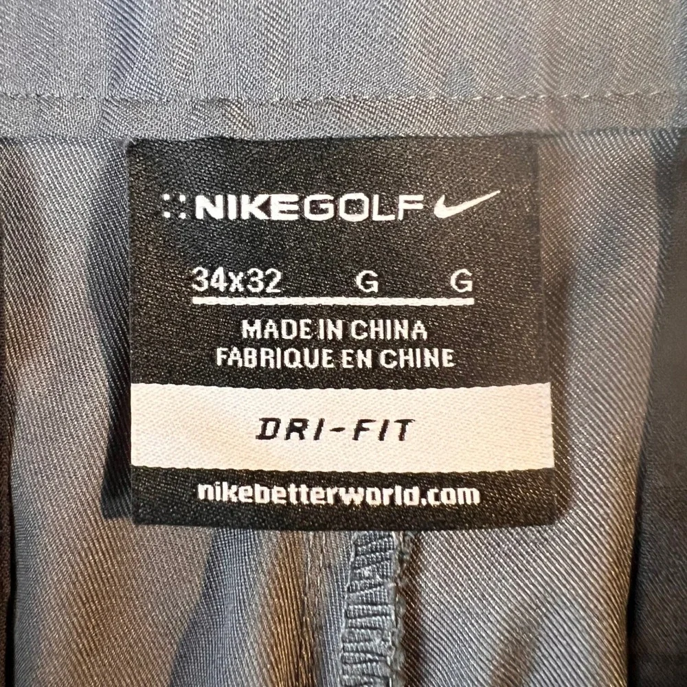 Nike Golf Dri-FIT Flat Front Pants Mens 34x32 Gray 472532-021 Chino Trousers